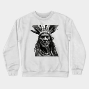 Ayahuasca And the Old Shaman Black and White Crewneck Sweatshirt